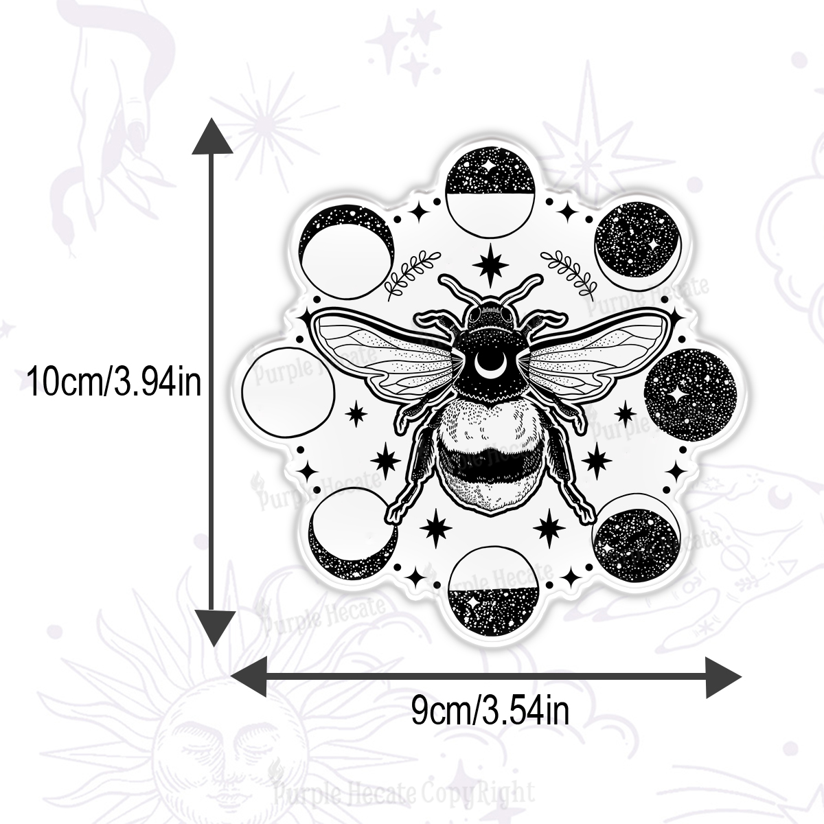 Purplehecate Moon Bee Magnet