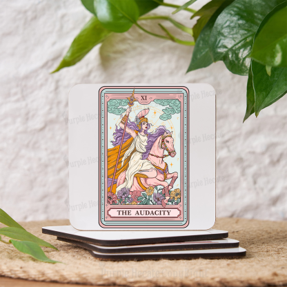 Purplehecate The Audacity Tarot Card Coaster