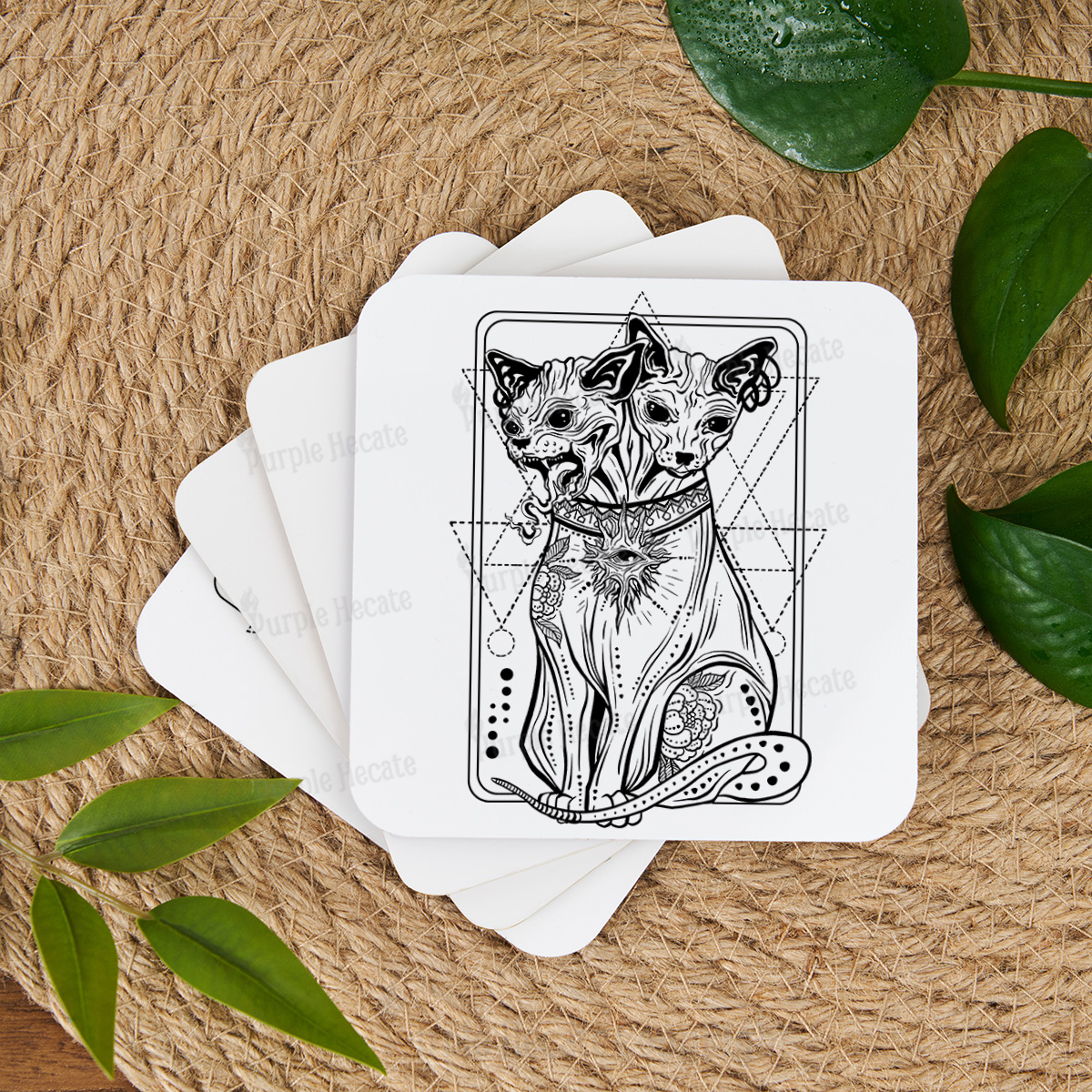 Purplehecate The Cat Goddess Bastet Coaster