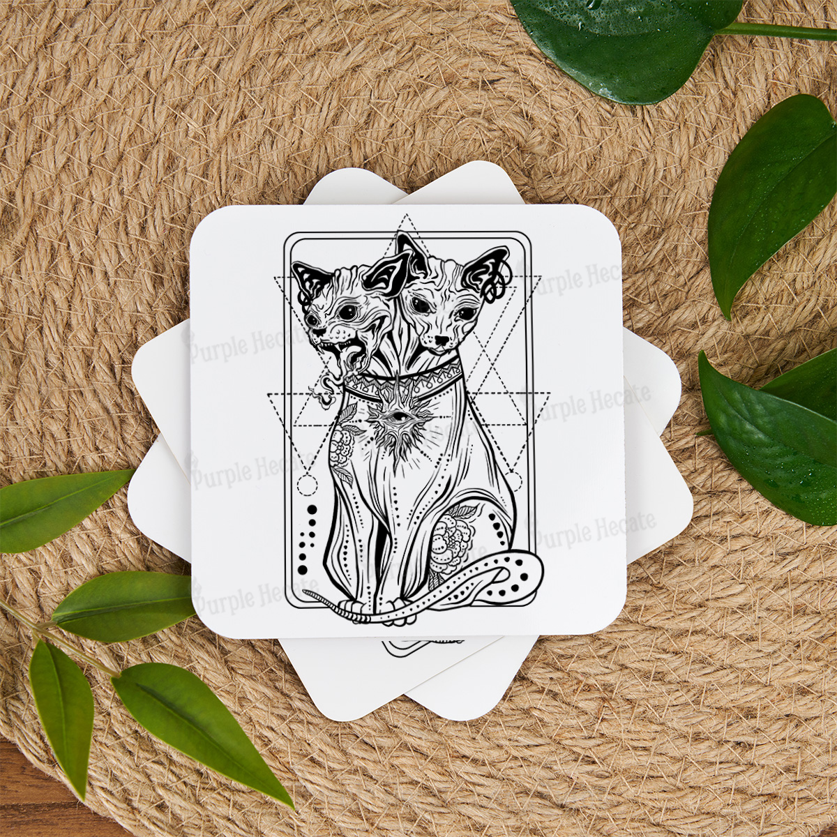 Purplehecate The Cat Goddess Bastet Coaster