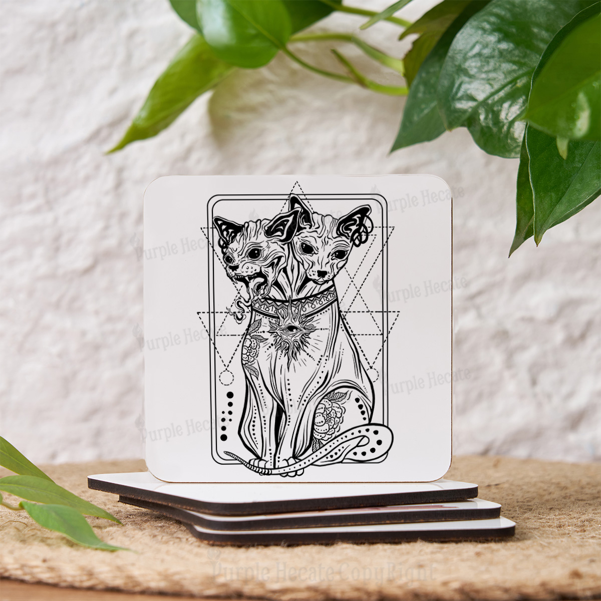 Purplehecate The Cat Goddess Bastet Coaster