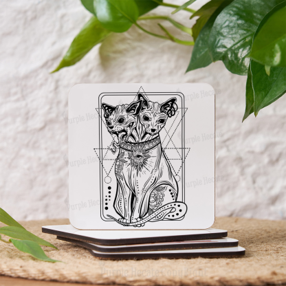Purplehecate The Cat Goddess Bastet Coaster