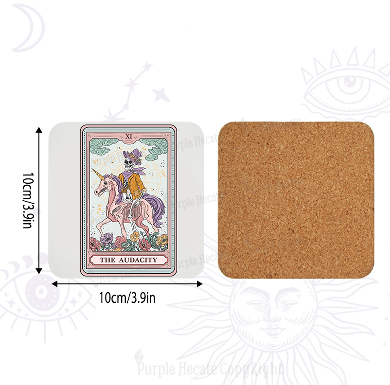 Purplehecate The Audacity Tarot Card Coaster