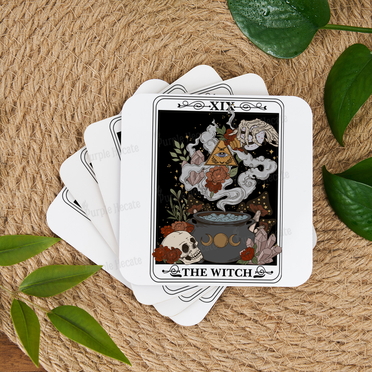 Purplehecate The Witch Tarot Coaster
