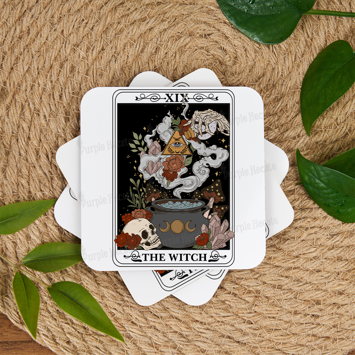 Purplehecate The Witch Tarot Coaster