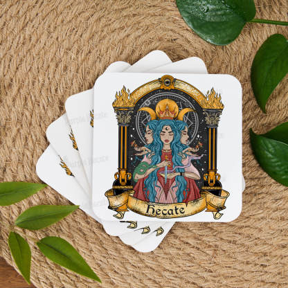 Purplehecate Triple Moon Goddess Hecate Coaster