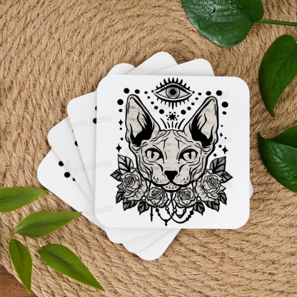 Purplehecate Mystical Cat Coaster