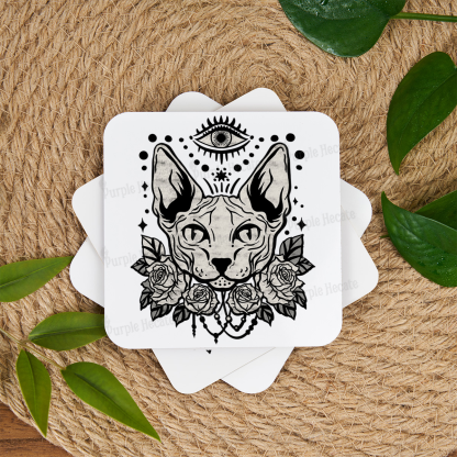 Purplehecate Mystical Cat Coaster
