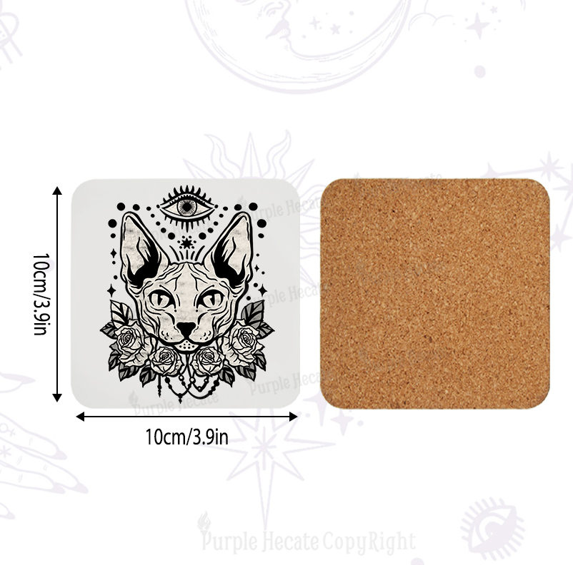 Purplehecate Mystical Cat Coaster