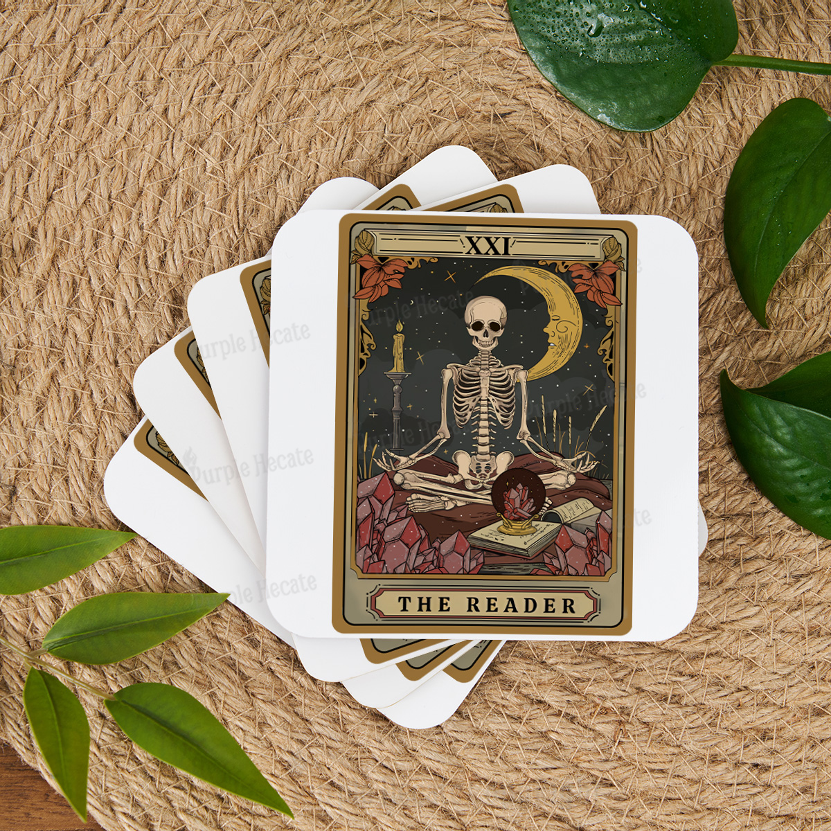 Purplehecate The Reader Tarot Coaster