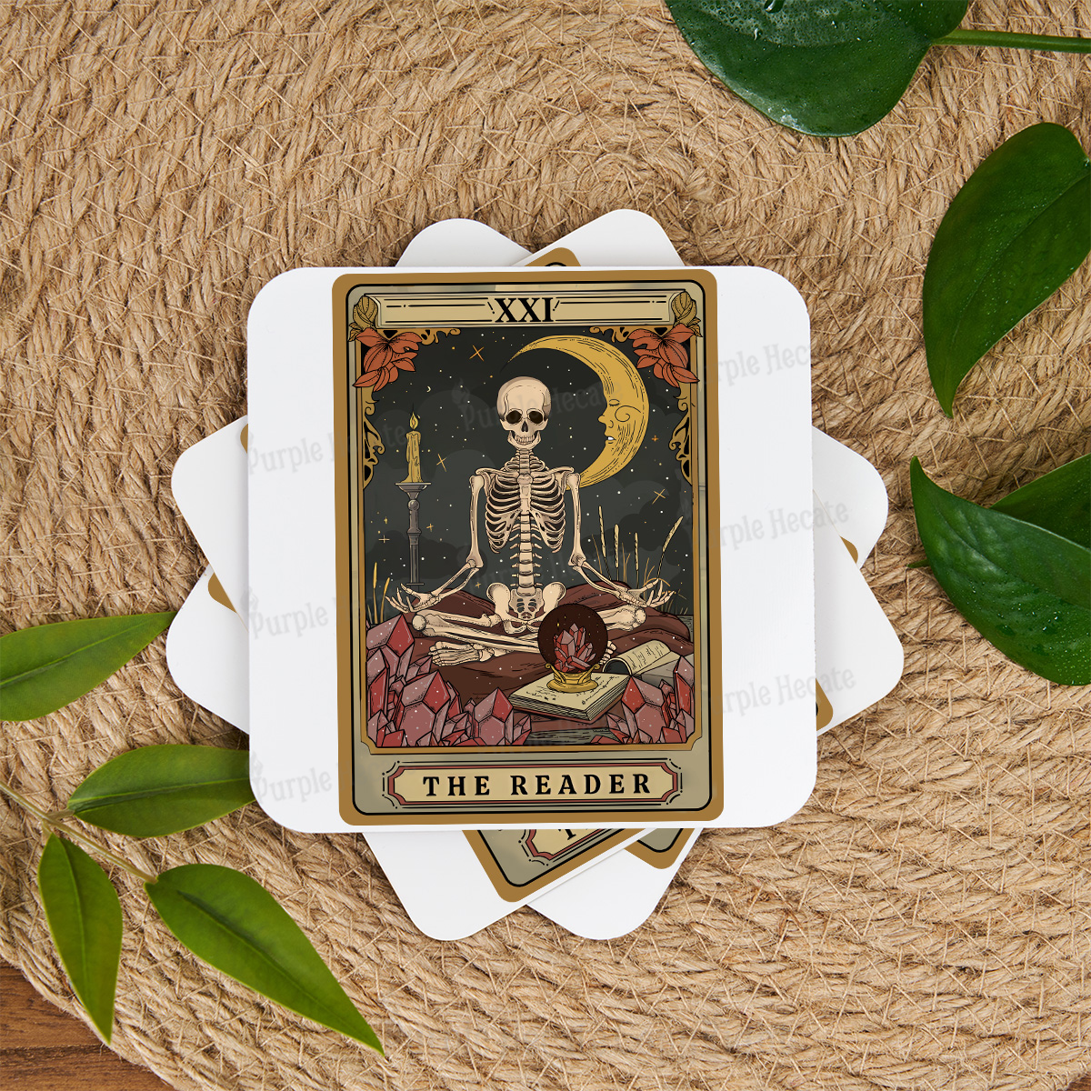 Purplehecate The Reader Tarot Coaster