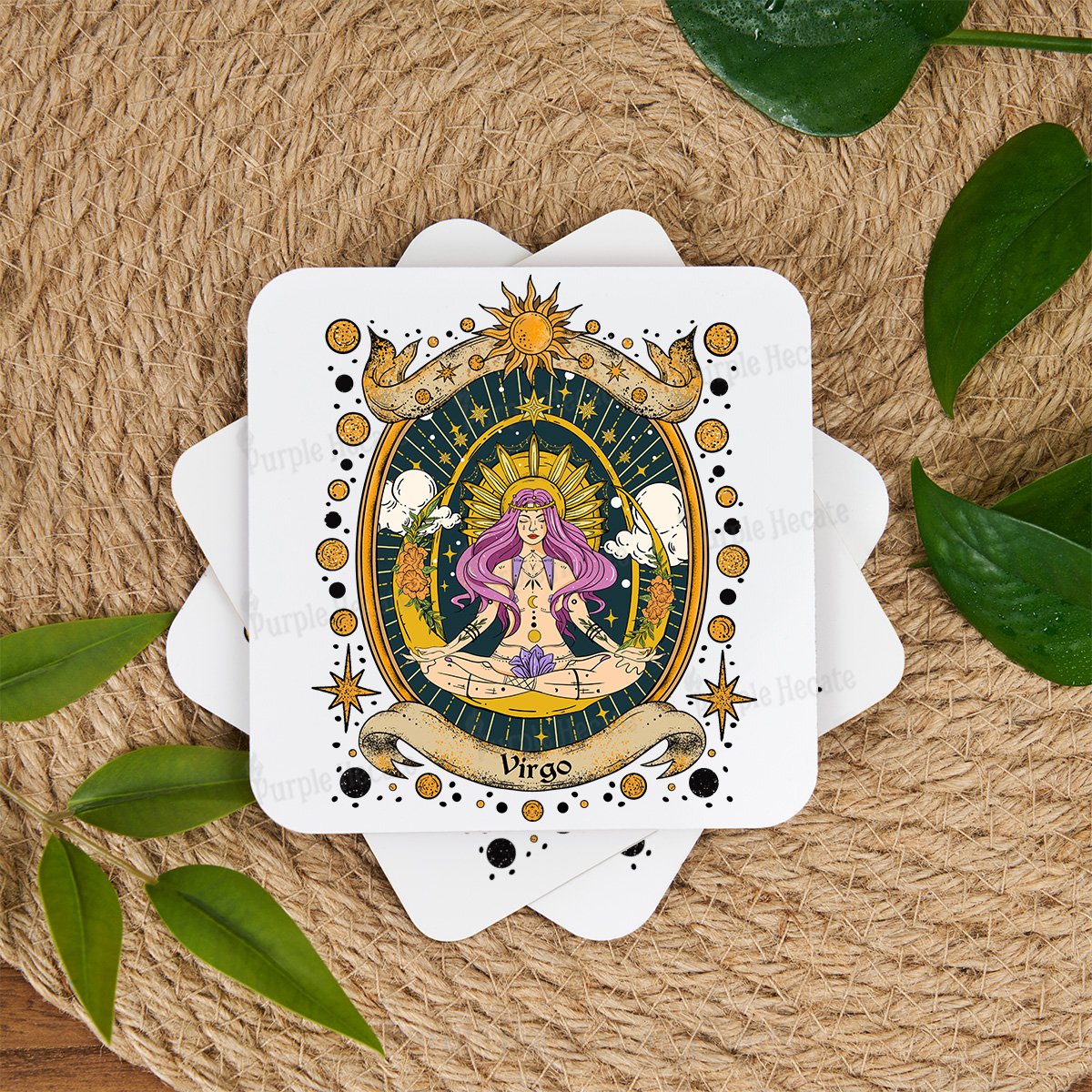 Purplehecate Virgo Radiance Zodiac Coaster