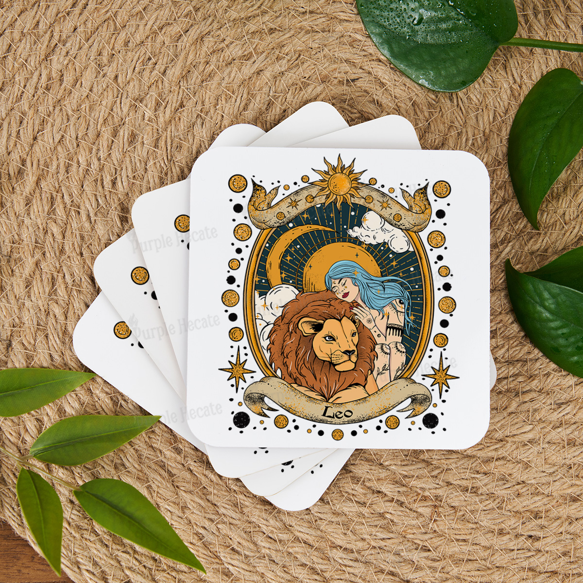 Purplehecate Leo Radiance Zodiac Coaster