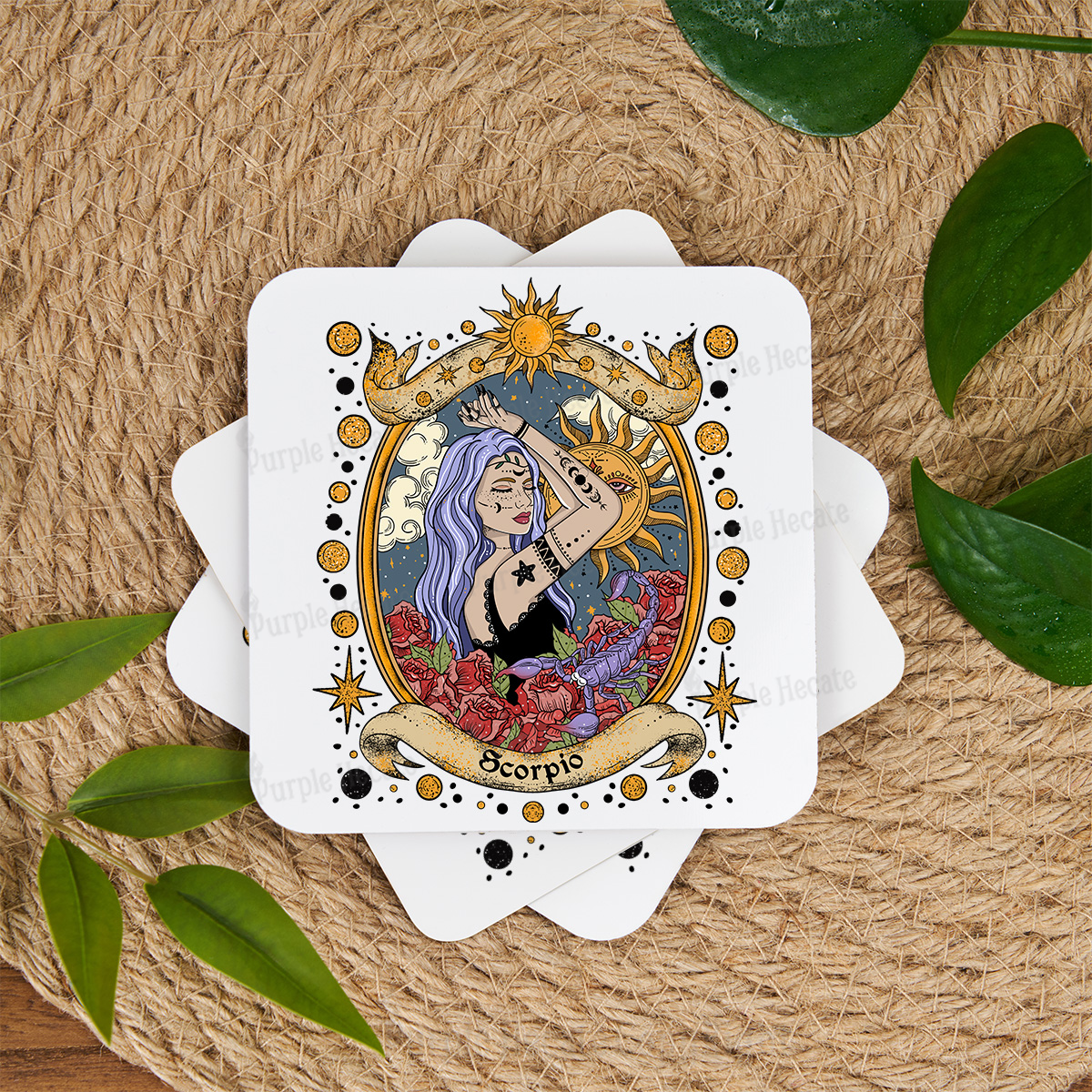 Purplehecate Scorpio Radiance Zodiac Coaster