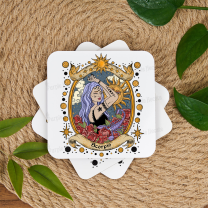 Purplehecate Scorpio Radiance Zodiac Coaster