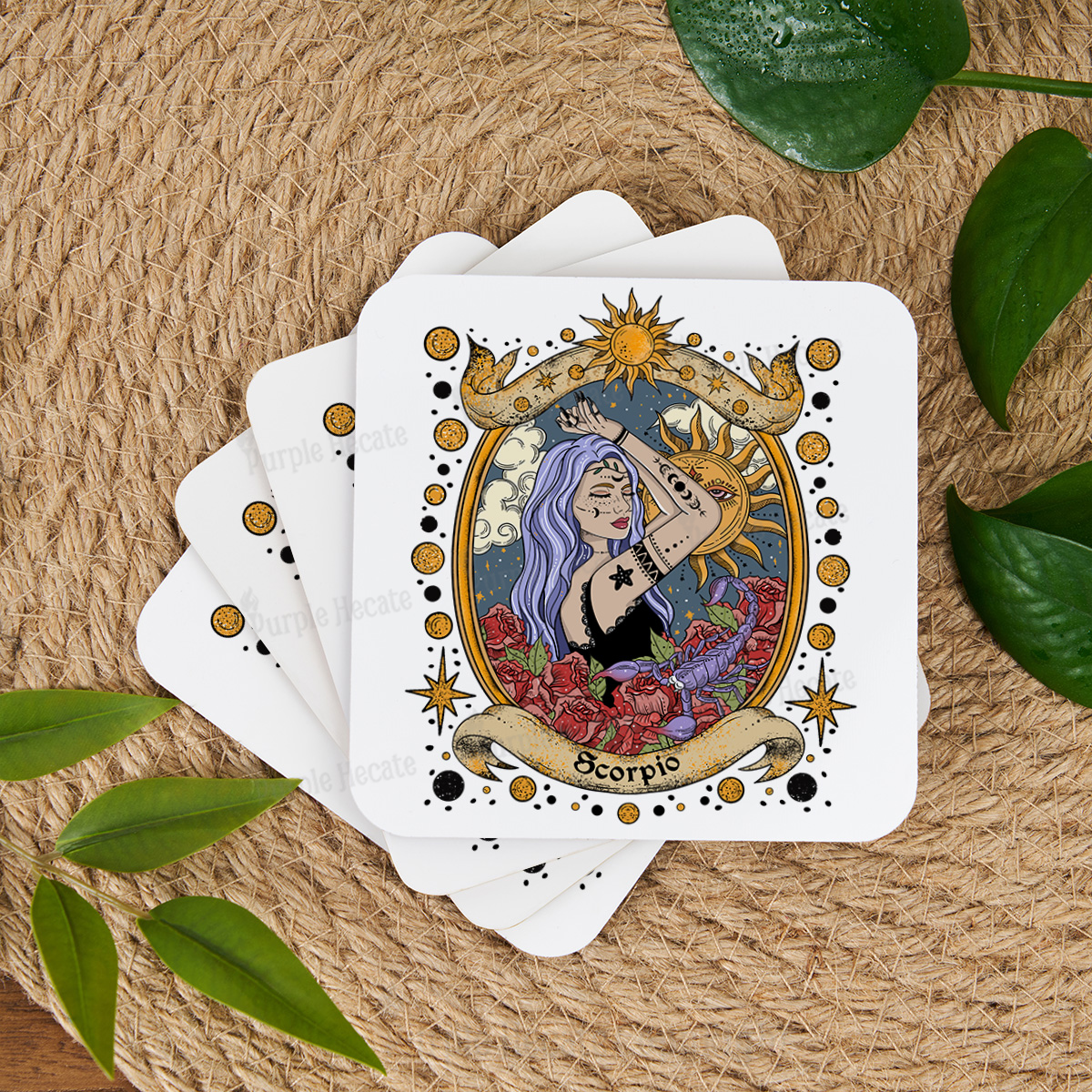 Purplehecate Scorpio Radiance Zodiac Coaster