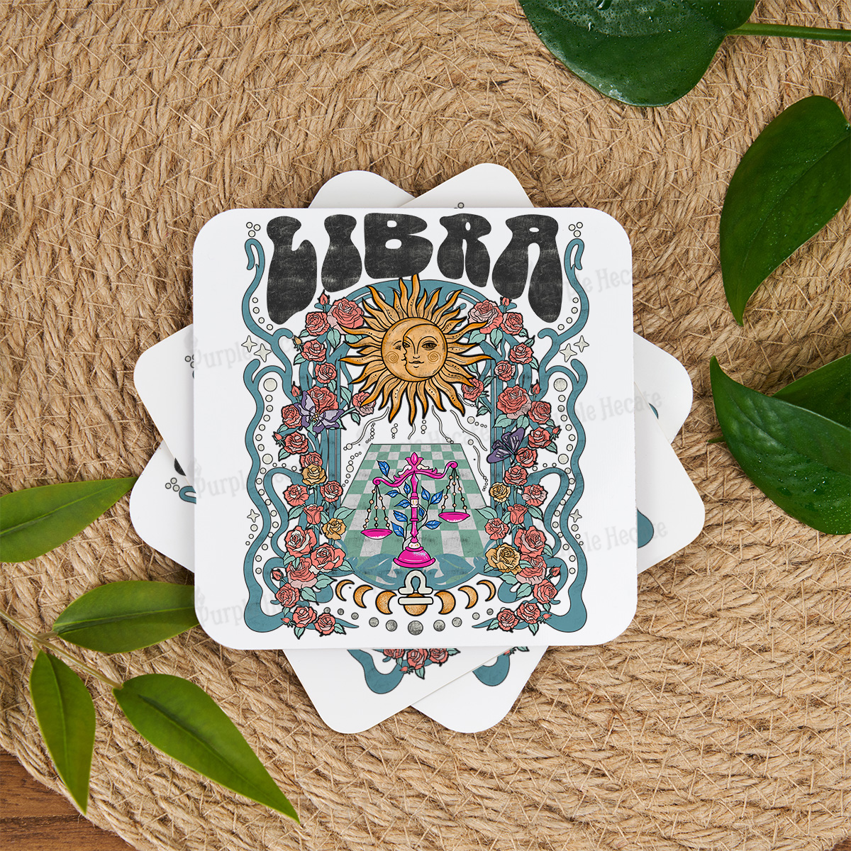 Purplehecate Libra Spirit Zodiac Coaster