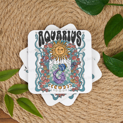 Purplehecate Aquarius Spirit Zodiac Coaster