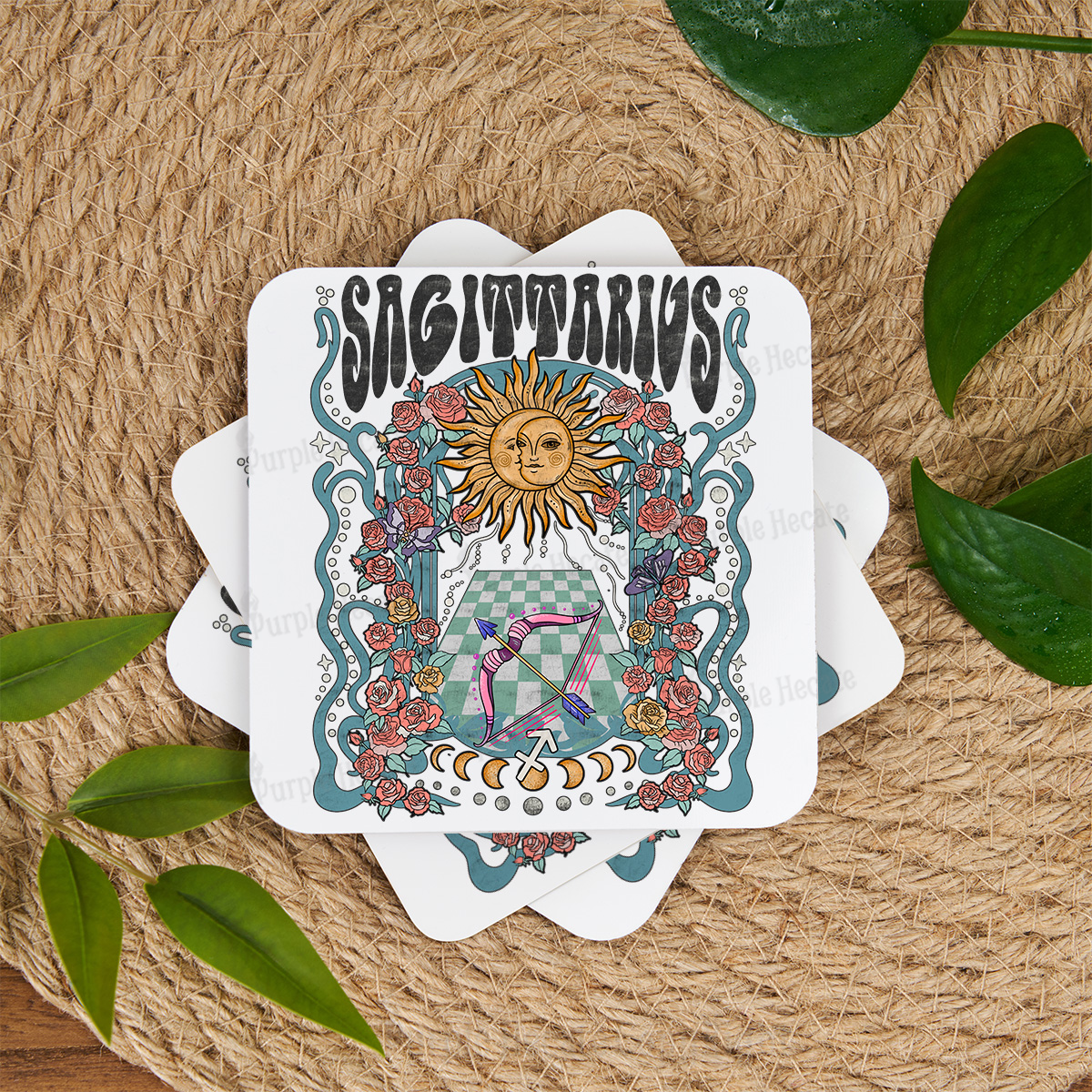 Purplehecate Sagittarius Spirit Zodiac Coaster