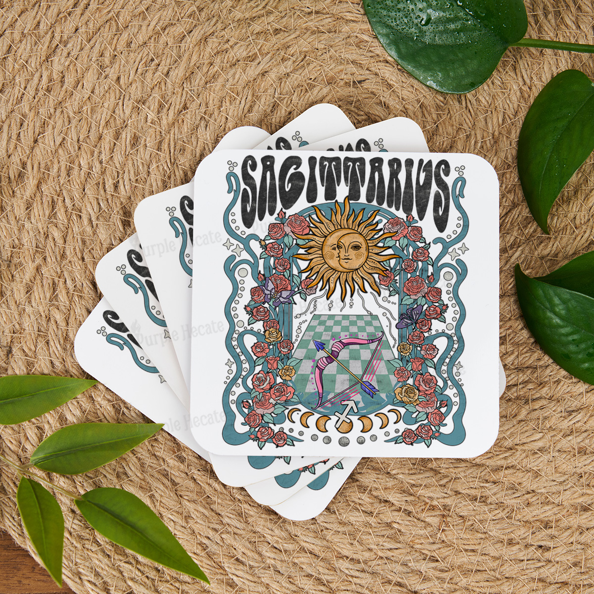 Purplehecate Sagittarius Spirit Zodiac Coaster