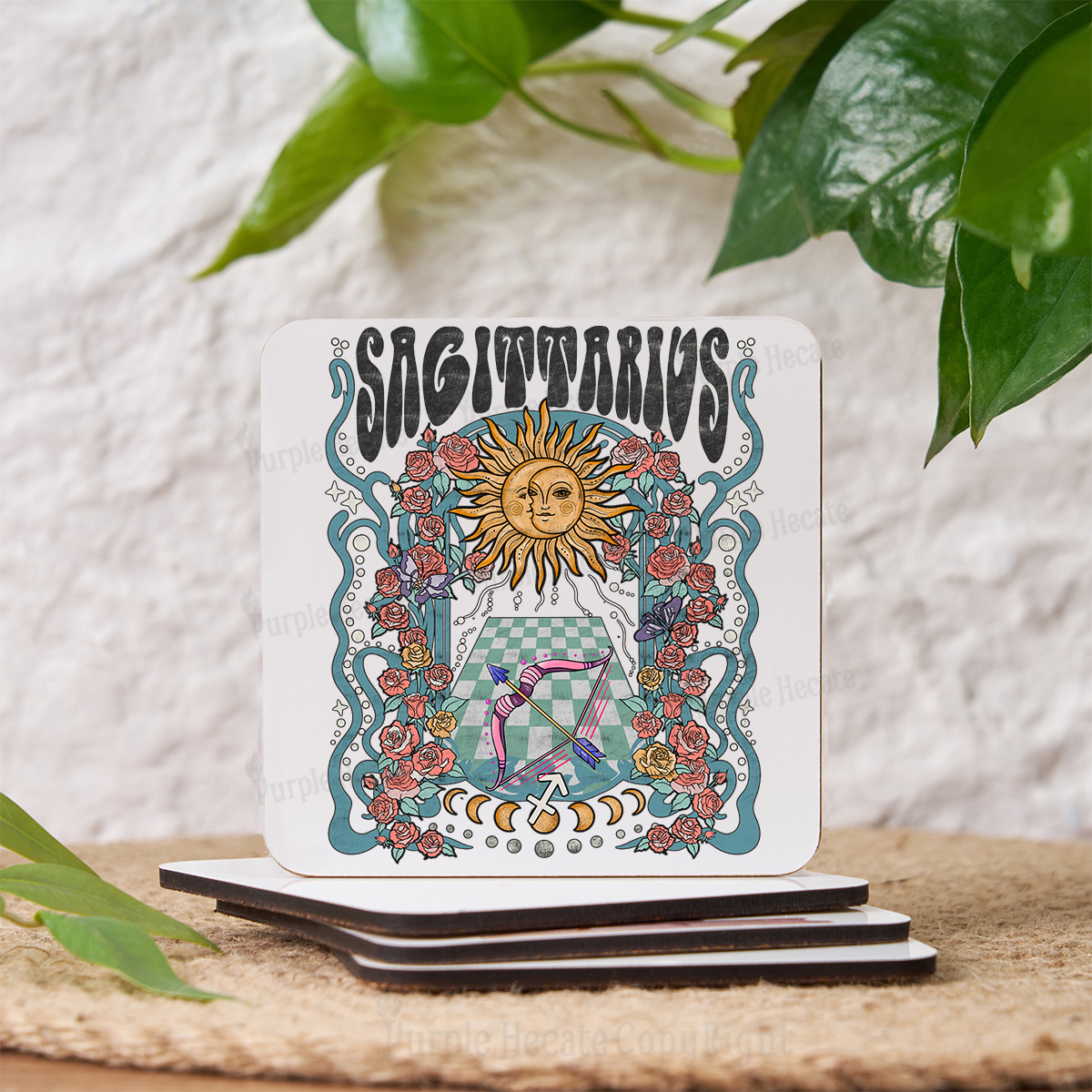 Purplehecate Sagittarius Spirit Zodiac Coaster