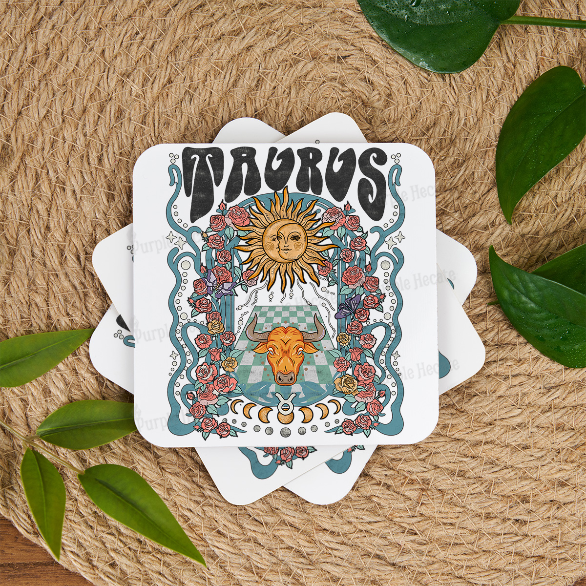 Purplehecate Taurus Spirit Zodiac Coaster