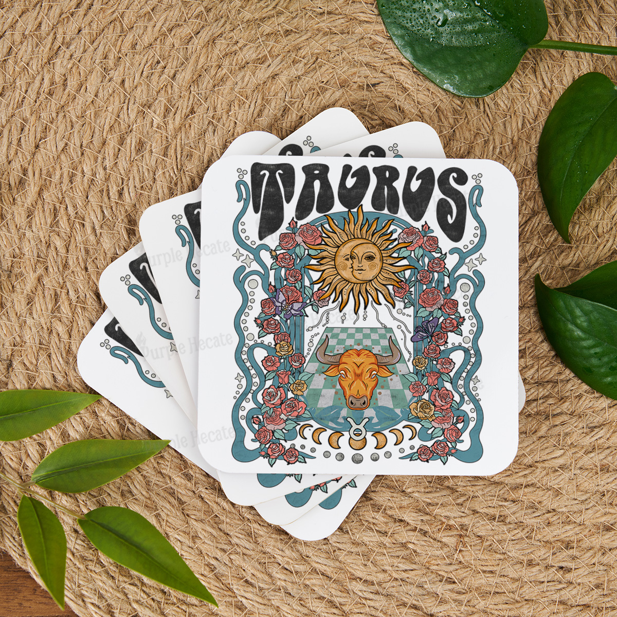 Purplehecate Taurus Spirit Zodiac Coaster