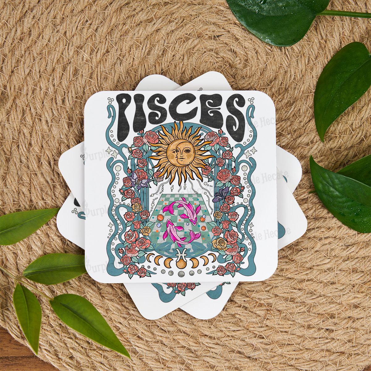 Purplehecate Pisces Spirit Zodiac Coaster