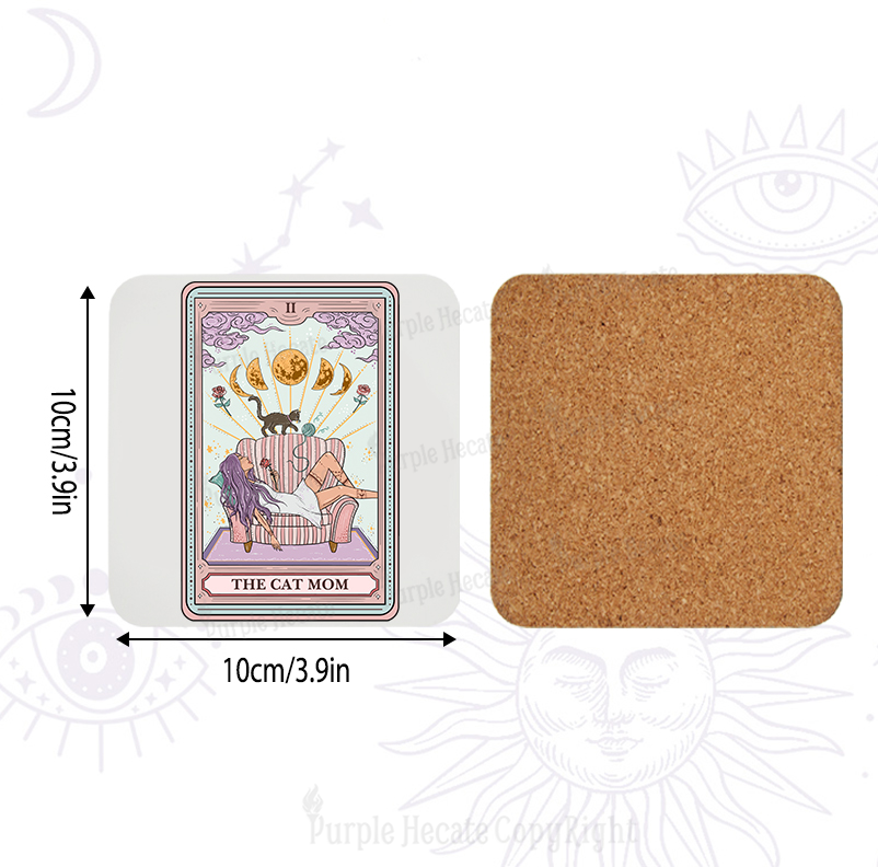 Purplehecate The Cat Mom Tarot Coaster