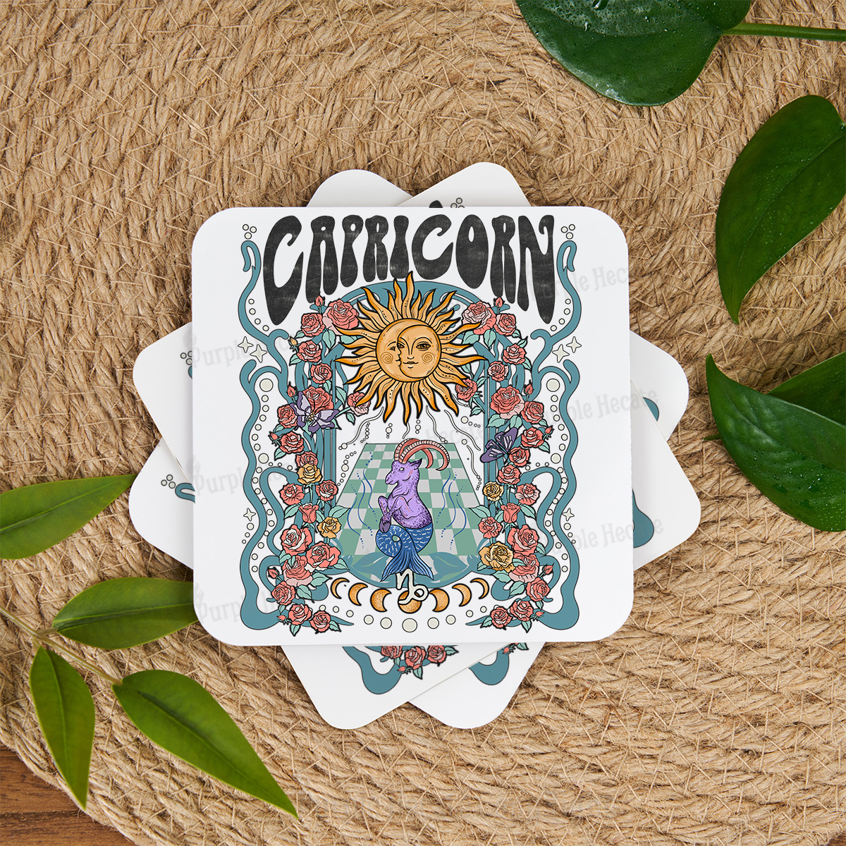 Purplehecate Capricorn Spirit Zodiac Coaster