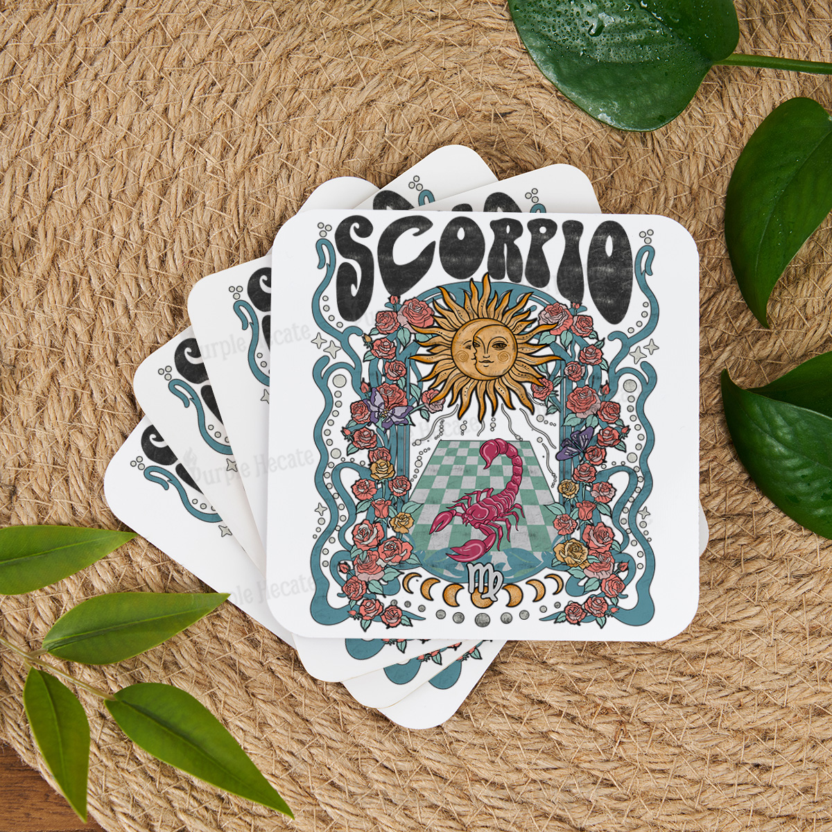 Purplehecate Scorpio Spirit Zodiac Coaster