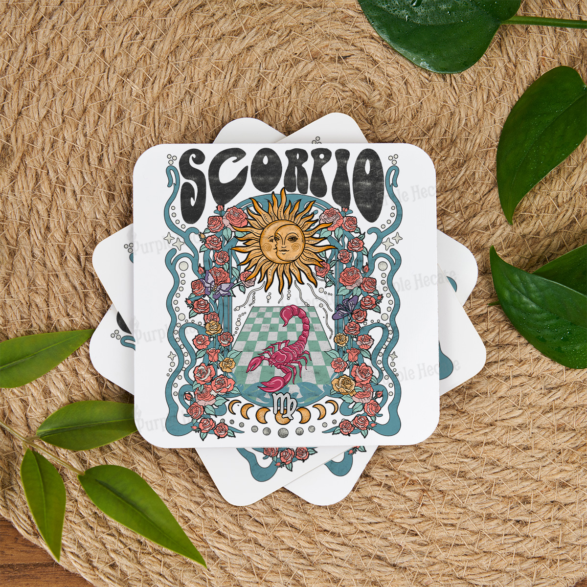 Purplehecate Scorpio Spirit Zodiac Coaster