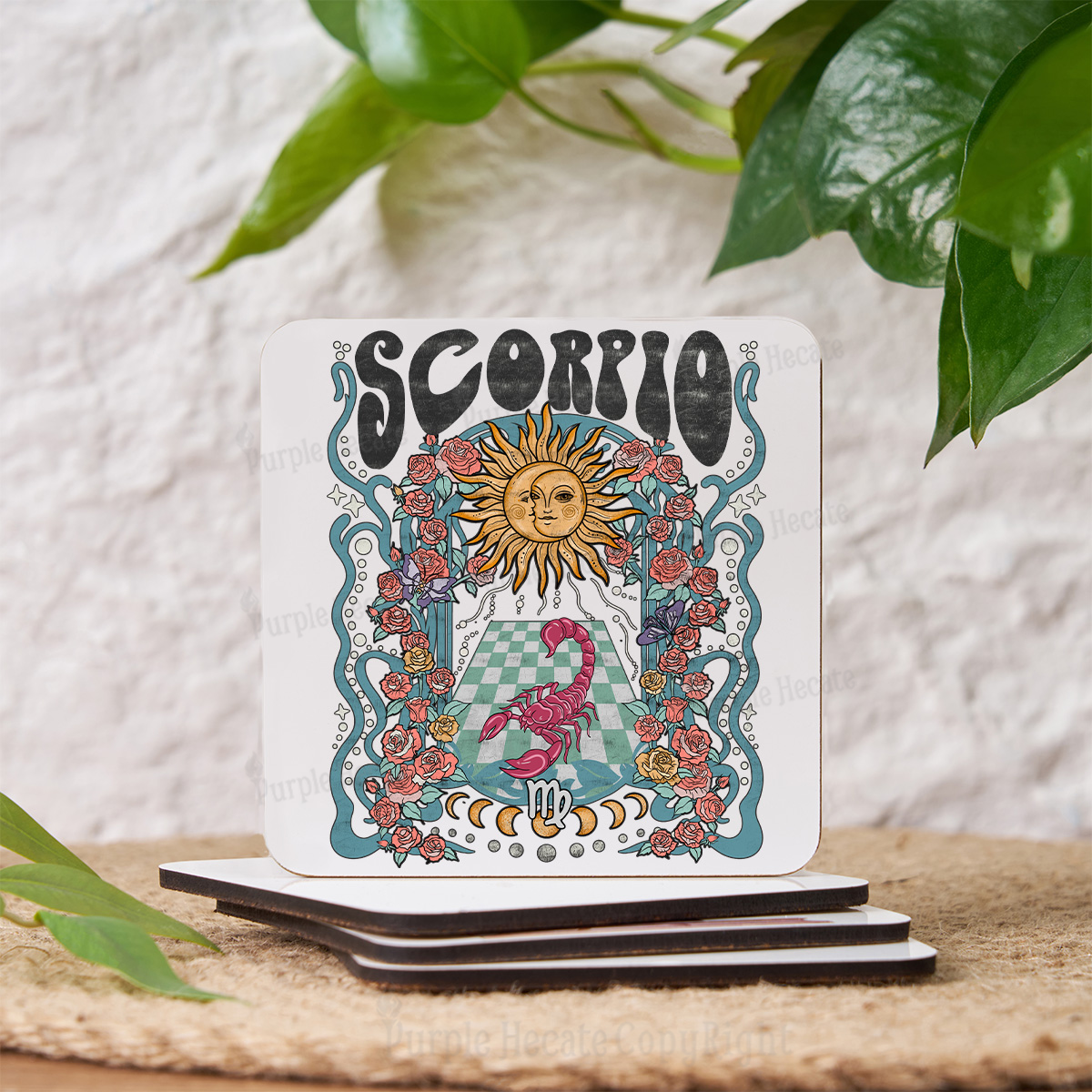 Purplehecate Scorpio Spirit Zodiac Coaster