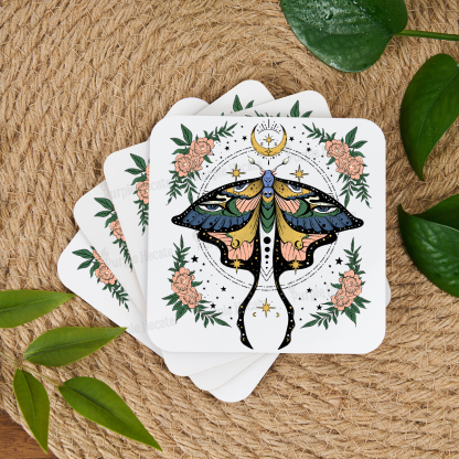 Purplehecate Mystical Moth Coaster