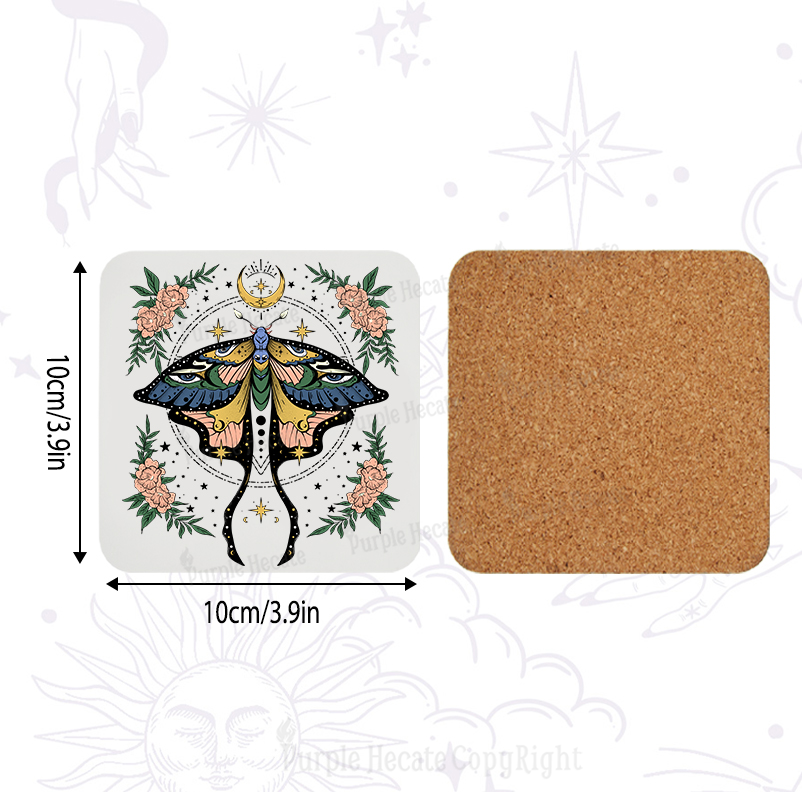 Purplehecate Mystical Moth Coaster