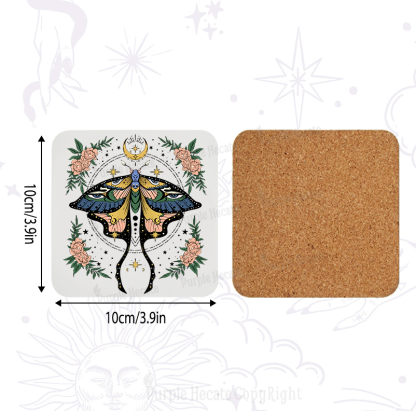 Purplehecate Mystical Moth Coaster