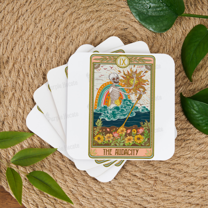 Purplehecate The Audacity Tarot Card Coaster
