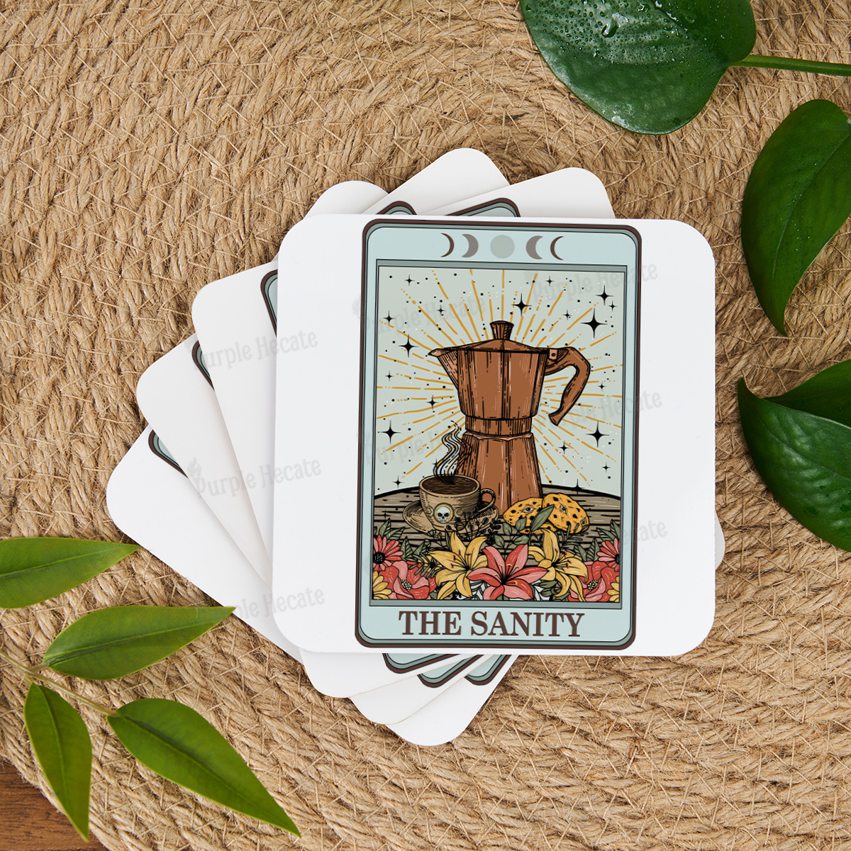 Purplehecate The Sanity Food Tarot Coaster