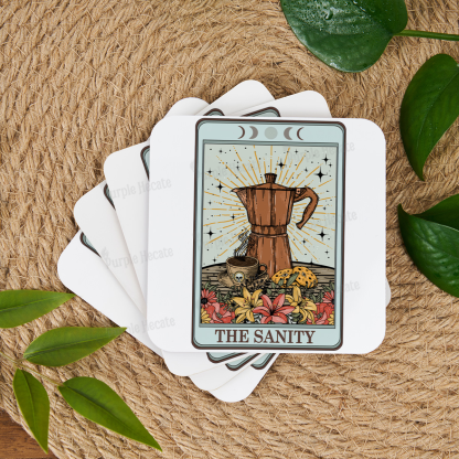 Purplehecate The Sanity Food Tarot Coaster