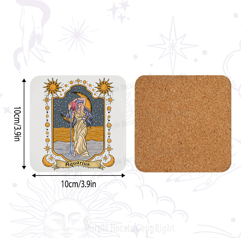 Purplehecate Aquarius Zodia Coaster