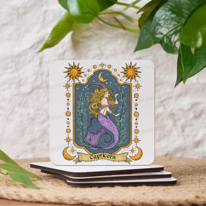 Purplehecate Capricorn Zodiac Coaster