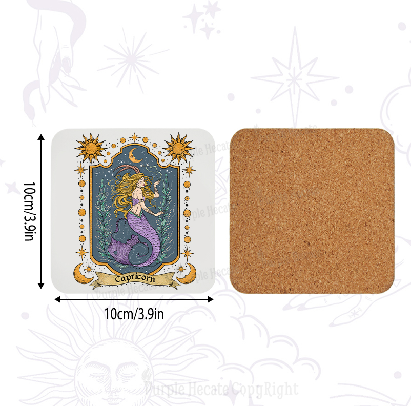 Purplehecate Capricorn Zodiac Coaster