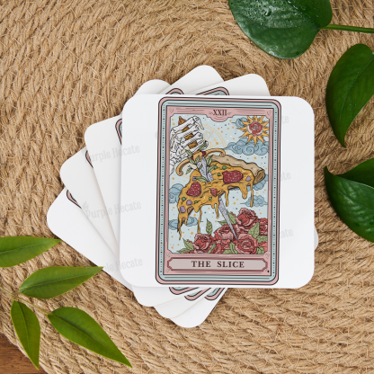 Purplehecate The Slice Food Tarot Coaster