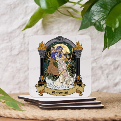 Purplehecate The Huntress Goddess Artemis Coaster