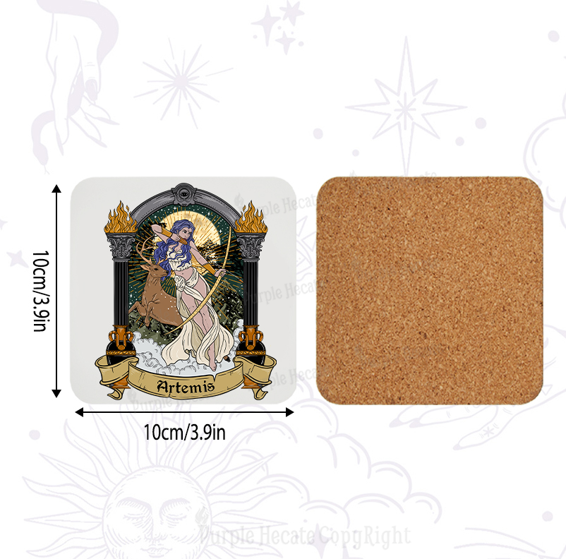 Purplehecate The Huntress Goddess Artemis Coaster
