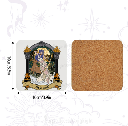 Purplehecate The Huntress Goddess Artemis Coaster