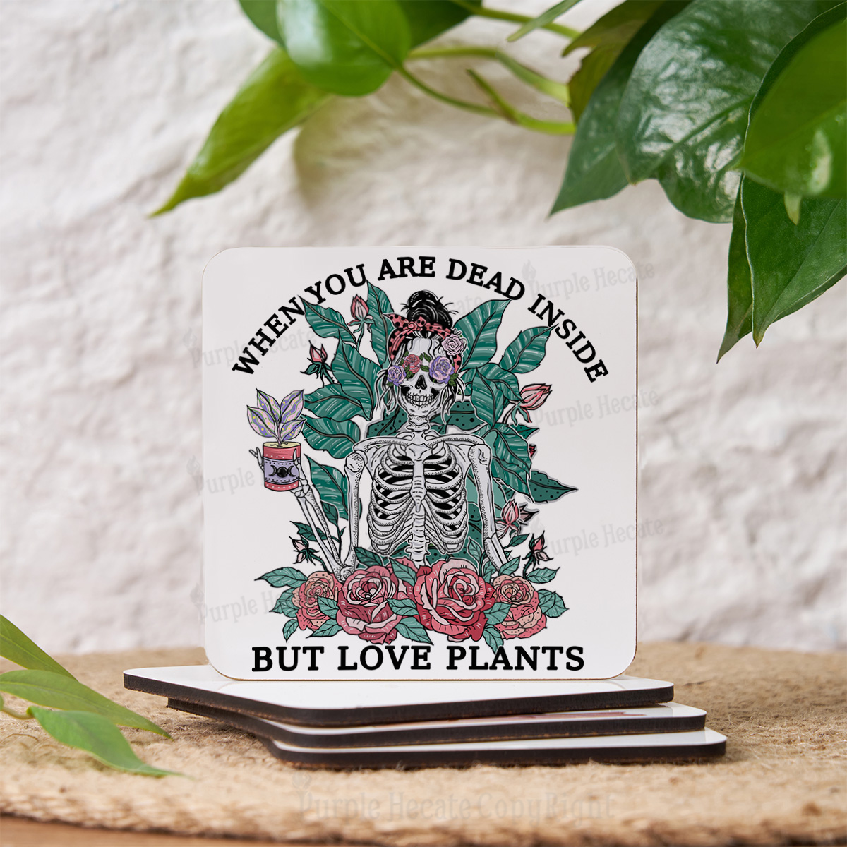 Purplehecate When You Dead Inside Coaster