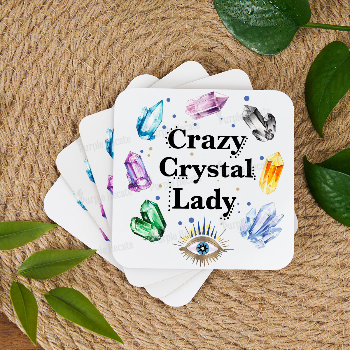 Purplehecate Crazy Crystal Lady Coaster