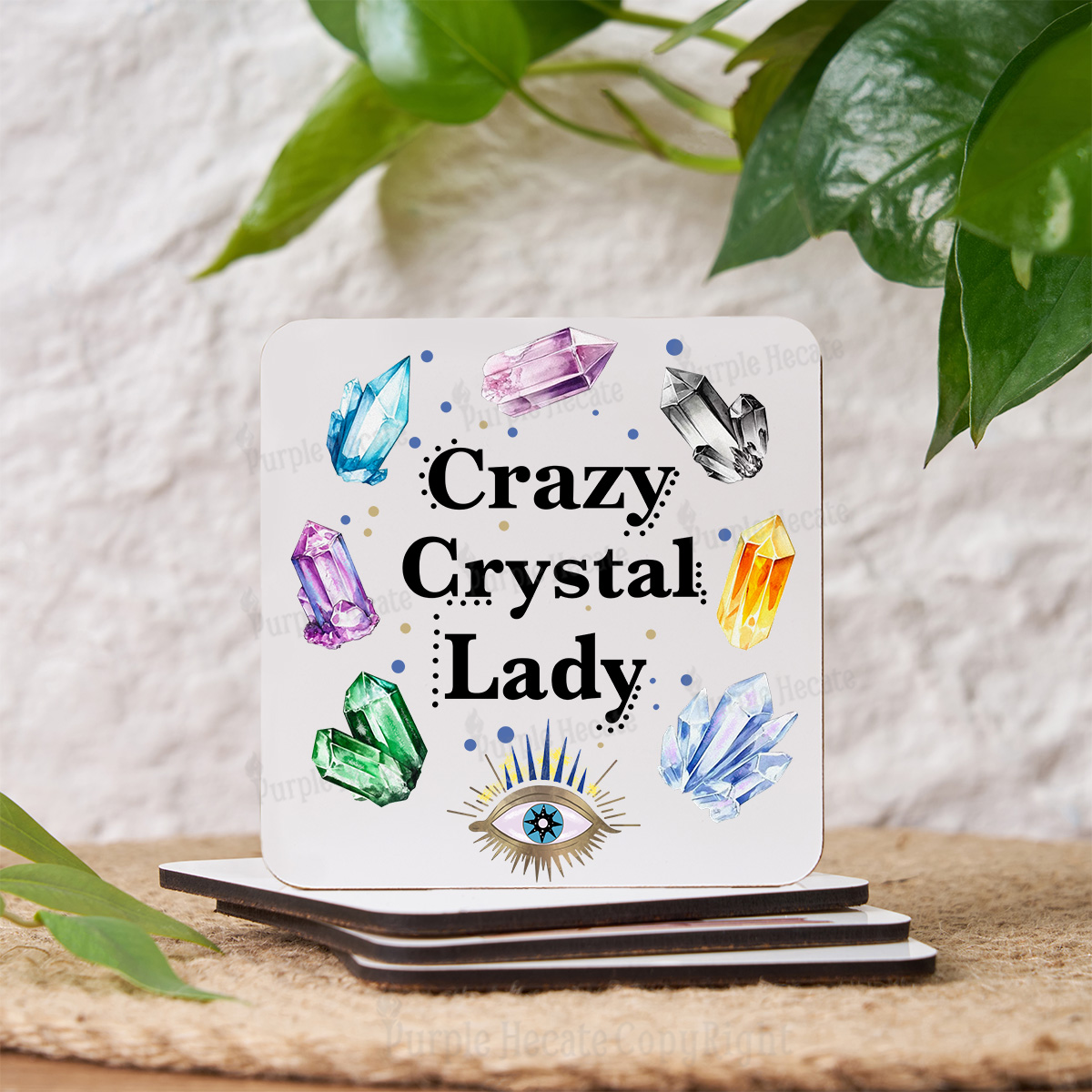 Purplehecate Crazy Crystal Lady Coaster