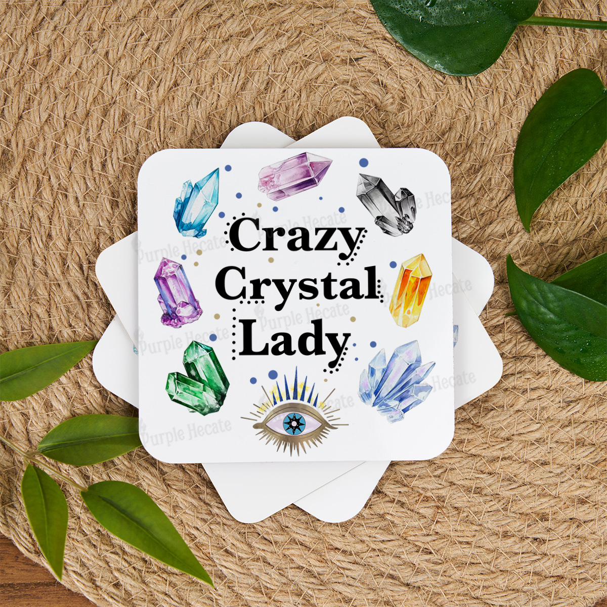 Purplehecate Crazy Crystal Lady Coaster